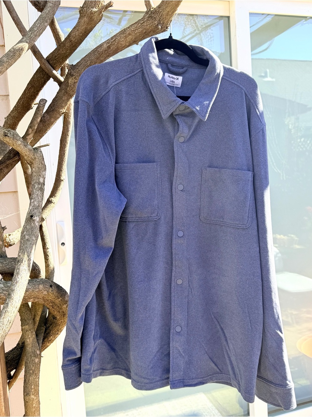 NWT HURLEY Blue Super Soft Long-Sleeve Fleece Shirt | Unisex | Comfy 👕